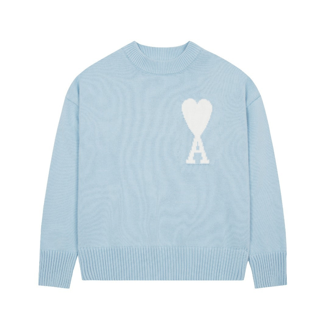 "Heart" - Pullover Babyblau